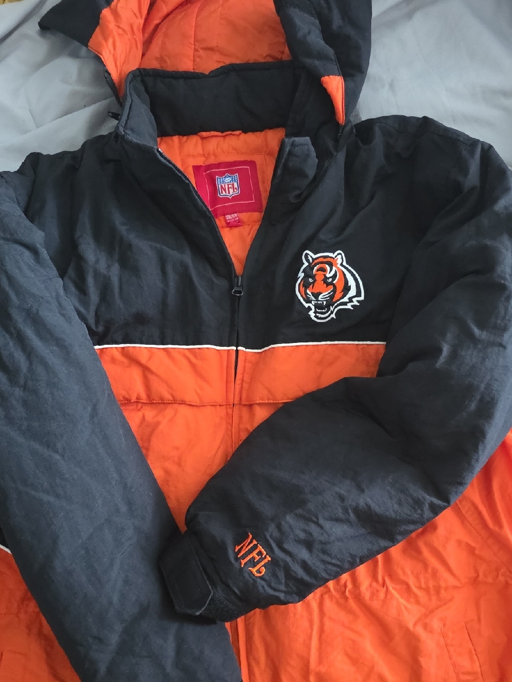 NFL Kids Black and Orange Cincinnati Bengals Puffer Jacket